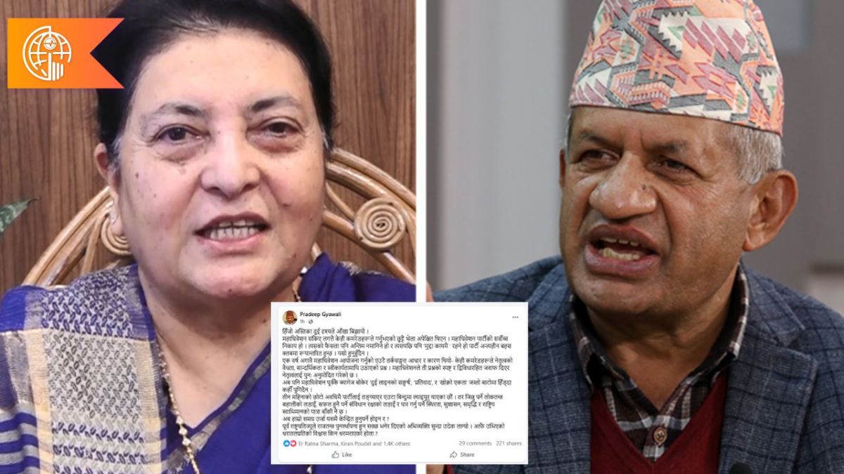 पूर्वराष्ट्रपति भण्डारीको अभिव्यक्तिमा प्रदीप ज्ञवालीको टिप्पणी : उदेक लागेको छ